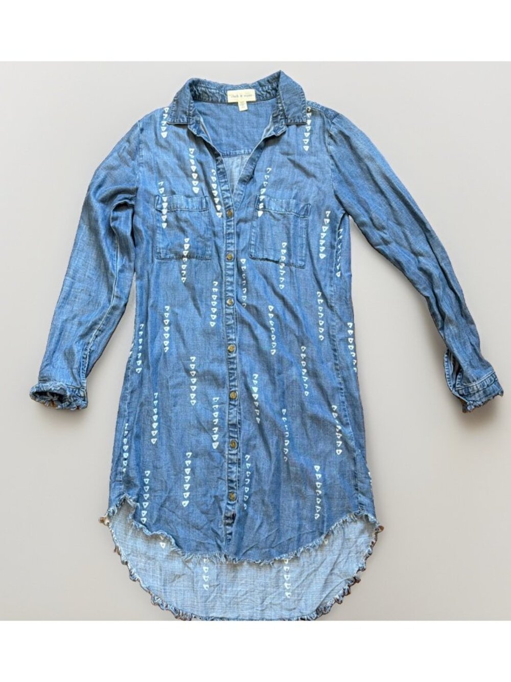 Cloth & Stone Dress Womens XS Blue Denim Wash Pockets By Anthropologie
